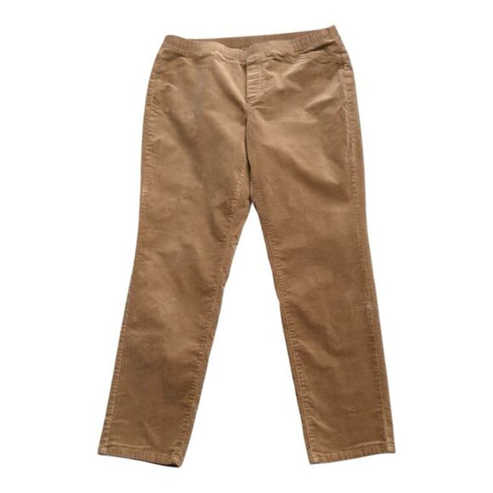 J Jill Pants Womens Size Medium Tan Corduroy Pull On Straight High Rise Stretch